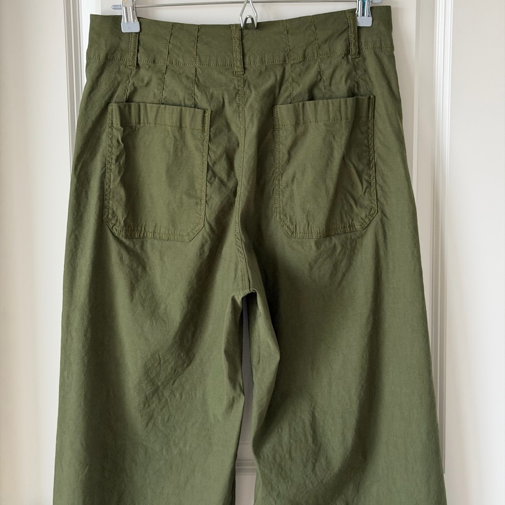 Maeve The Colette Wide Leg Cropped Olive Green Stretch Pants-30/М - Picture 7 of 16